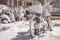 Snowy Bicycle near the Vatican Train Station