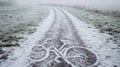 Snowy Bike Path (1 Royalty Free Stock Photo