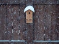 Snowy bird house Royalty Free Stock Photo