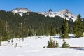 Snowy black tusk in provinvial park near whistler Royalty Free Stock Photo