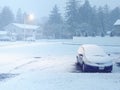 Snowy blizzard at twilight