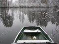 Snowy boat Royalty Free Stock Photo