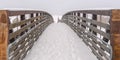 Snowy bridge overlooking winter landscape in Utah