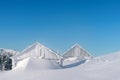 Snowy cabin in the winter mountains Royalty Free Stock Photo