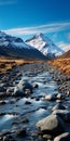 Spectacular Dystopian Landscapes: A Flowing River Under A White Rock