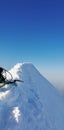 Snowy Castore peak on Rosa Mountain in Alps