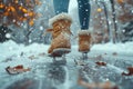 Snowy catwalk Ice skaters flaunting the latest winter fashion trends