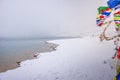 Snowy Chandratal or Lake of the moon in Himalayas of Spiti Valley Himachal Pradesh India.