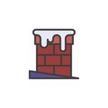 Snowy chimney filled outline icon