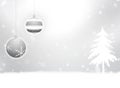 White Christmas Background with Shining Balls Royalty Free Stock Photo