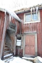 A snowy Christmas cabin