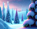 Snowy Christmas landscape AI art Royalty Free Stock Photo