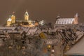 Snowy city by night-Nuremberg-Germany Royalty Free Stock Photo