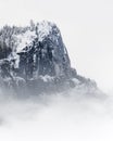 Snowy Cliff near Lake Tahoe - Lovers Leap Climbing Area Royalty Free Stock Photo