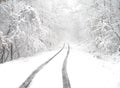 Snowy country lane Royalty Free Stock Photo