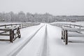 Snowy countryside driveway Royalty Free Stock Photo