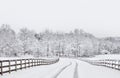 Snowy countryside driveway Royalty Free Stock Photo