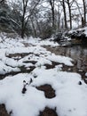 Snowy creek winter in Oklahoma