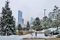 Snowy day in Chicago. Royalty Free Stock Photo