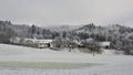 Snowy Winter Landscape Near Hotavlje, Slovenia
