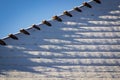 Snowy detail tiled roof Royalty Free Stock Photo