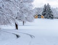 Snowy driveway Royalty Free Stock Photo