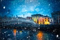 Snowy Dublin Night