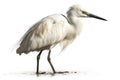 Snowy Egret, Egretta thula, in front of white background Generative AI animal ai