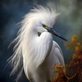 Snowy Egret Made With Generative AI illustration