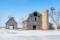 Snowy Farm Scene Royalty Free Stock Photo