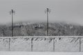 Snowy fences Royalty Free Stock Photo
