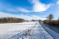 A snowy field in winter in Sauerland Royalty Free Stock Photo
