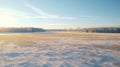 Winter Wonderland A Breathtaking Sunrise Over A Snow Covered Field Royalty Free Stock Photo