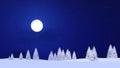 Snowy firs and moon in starry night sky Royalty Free Stock Photo