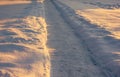 Snowy Footpath in a Countryside Royalty Free Stock Photo