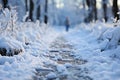 Snowy footprints leading to a door - stock photography concepts Royalty Free Stock Photo