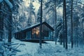 Snowy Forest Cabin