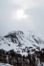 Snowy European Alps during winter