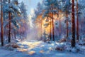 Winter Forest Sunlight Royalty Free Stock Photo