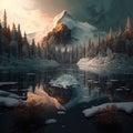 Snowy Forest Sceneries - High-Quality AI-generated Landscapes