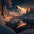 Snowy Forest Sceneries - High-Quality AI-generated Landscapes