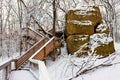 Snowy Forest Scenery Illinois Royalty Free Stock Photo