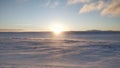 Snowy frozen Icelandic winter landscape