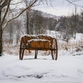 Snowy Hay Wagon
