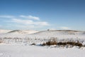 Snowy hills in the winter