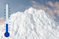 Snowy hilltop against the sky