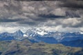 Snowy Hochgall / Collalto peak under dark clouds, High Tauern Royalty Free Stock Photo