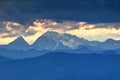 Snowy Hochgall / Collalto peak in High Tauern at sunset Royalty Free Stock Photo