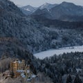 Snowy Hohenschwangau Castle during Winter