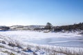 Snowy and ice winter landscape at the Amsterdamse Waterleidingduinen